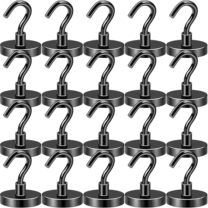 DIYMAG Black Magnetic Hooks, 118 LB Heavy Duty Strong Magnet by DIYMAG