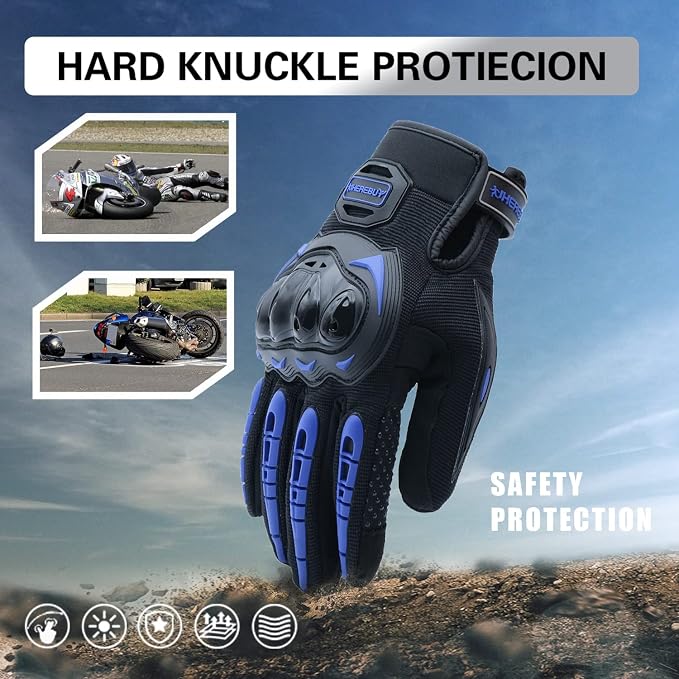 Motorcycle Gloves Touch Screen Full Finger Riding Gloves Knuckle Protection - Image 3