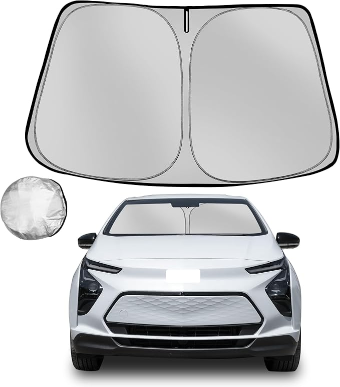 Windshield Sun Shade for 2017-2024 Che-vrolet/Chevy Bolt EV, Foldable Sun by Fonowka