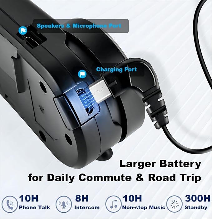 Fodsports FX6 Motorcycle Bluetooth Headset, 6 Riders Group Motorbike Bluetooth - Image 5
