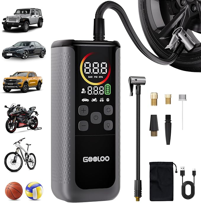 GOOLOO GT160 DUAL Tire Inflator Portable Air Compressor, 4X Faster Dual by GOOLOO