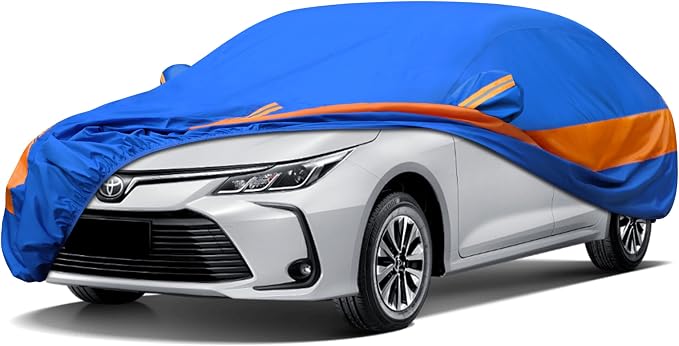 Heavy Duty Outdoor Car Cover Windproof All Weather Waterproof Sun Rain UV Dust by JURMON