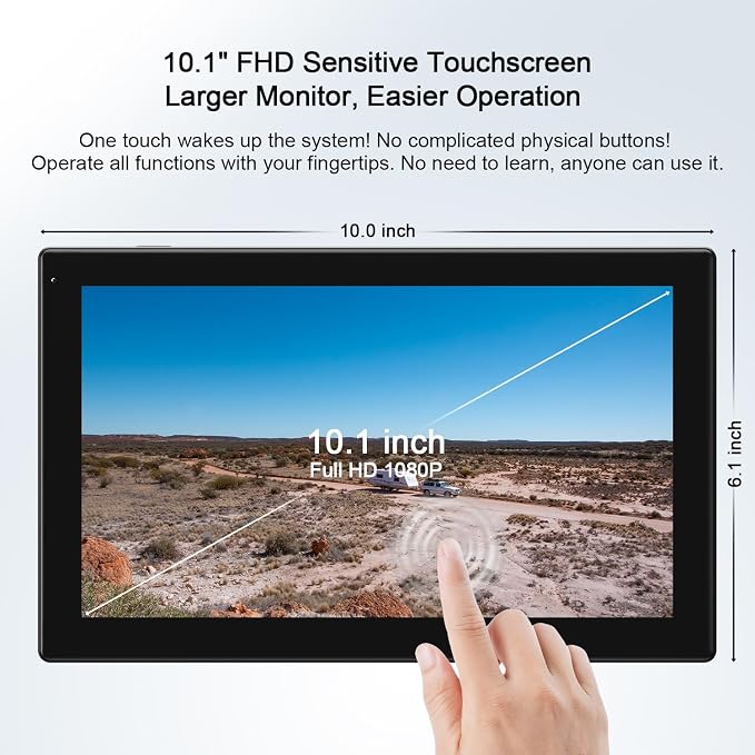 Fookoo 2 Magnetic Solar Wireless Backup Camera 10.1" IPS Touchscreen Monitor 1 - Image 3