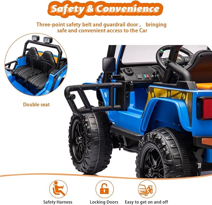 Hetoy 24V 2 Seater Ride On Car for Kids, Electric Truck - Image 5