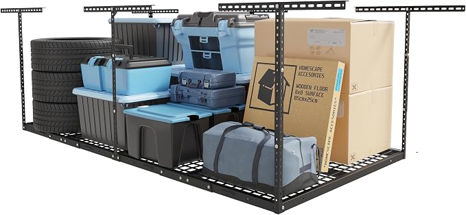 FLEXIMOUNTS 4x8 Overhead Garage Storage Rack, Adjustable Garage Storage by FLEXIMOUNTS