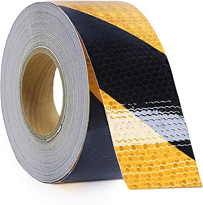 Waterproof Reflective Safety Tape Roll 2"X150' Yellow Black Striped Floor by RELIANCER