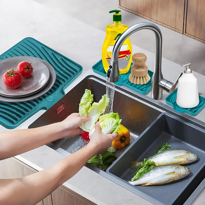 Silicone Dish Drying Mat for Kitchen Counter, Dish Drying Pad, Non-Slip Drain - Image 8