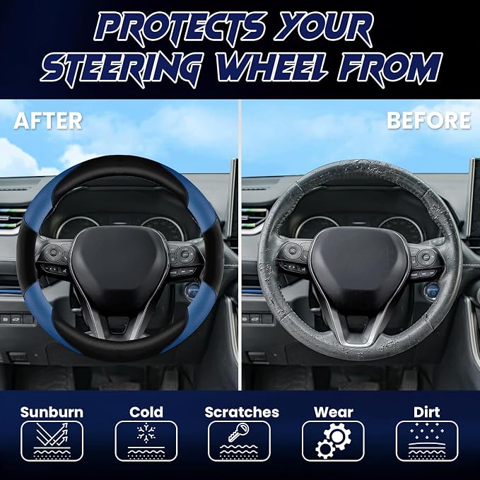 Soft Leather Steering Wheel Cover - Image 4