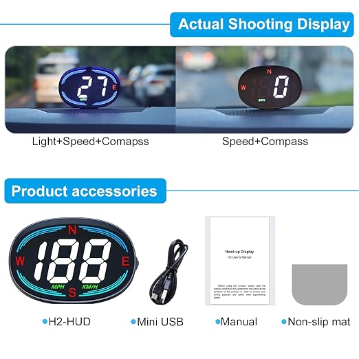 SinoTrack HUD GPS Speedometer Universal Car Heads-up Display 2.7inch MPH Speed - Image 7