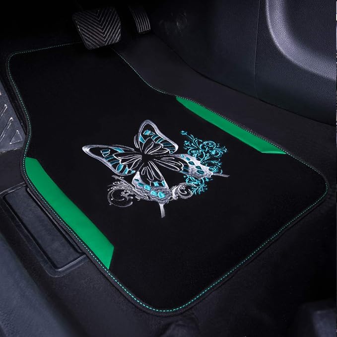 CAR PASS Embroidery Butterfly Car Floor Mats, Universal Fit - Image 2