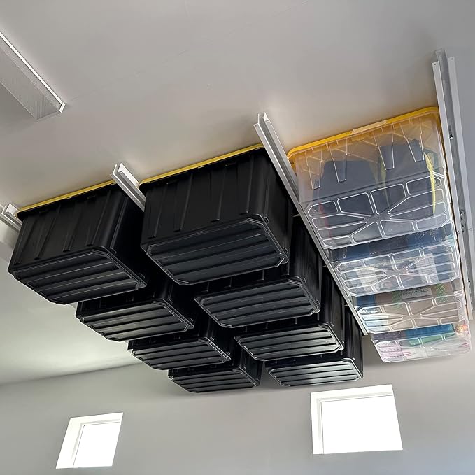 Tote Slide PRO – Made in USA | Heavy-Duty Alloy Steel Overhead Rack – Organize - Image 7