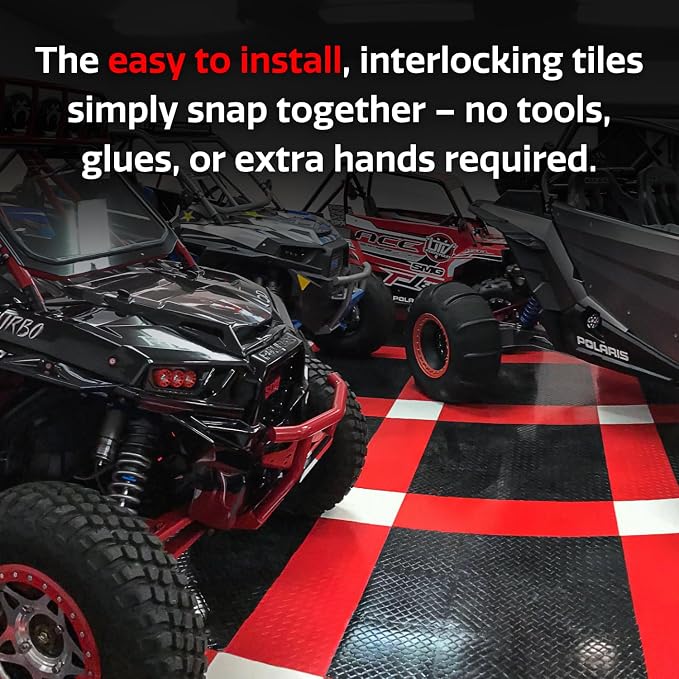 Big Floors RaceDeck CircleTrac, Interlocking Non-Slip Garage Flooring Tile - Image 5