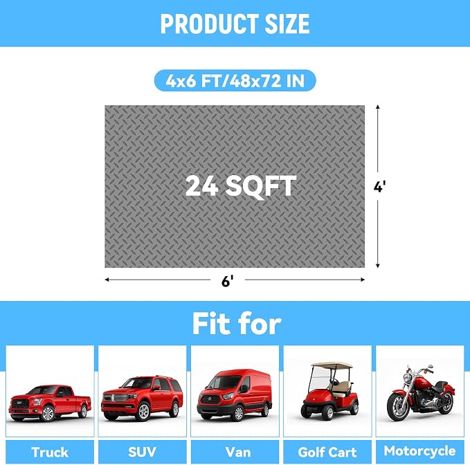 4x6 FT Garage Floor Mat, 2.8mm Thickened PVC Flooring Roll - Image 4