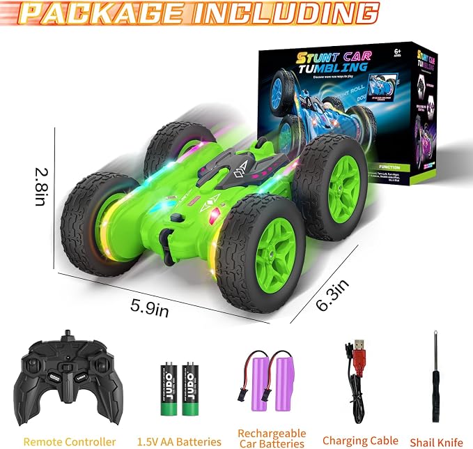 Remote Control Car, Rc Cars Stunt RC Car Toys Upgraded Strip Lights and - Image 6