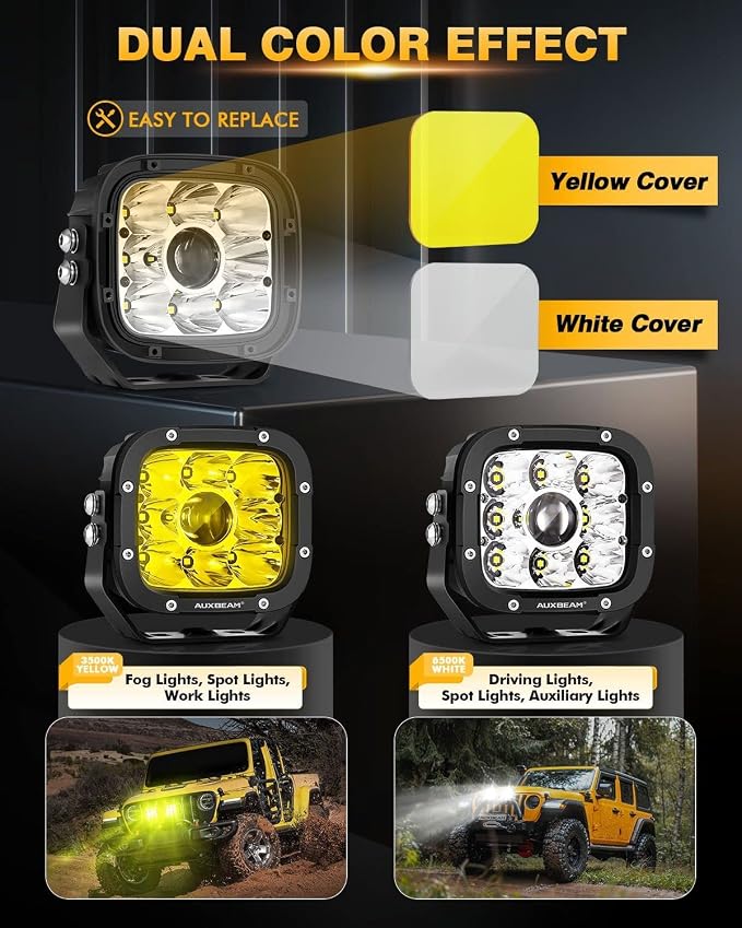 Auxbeam XP-Ultra Series 5 Inch LED Pod Lights 110W Hyper Spot Beam Cube Offroad - Image 2