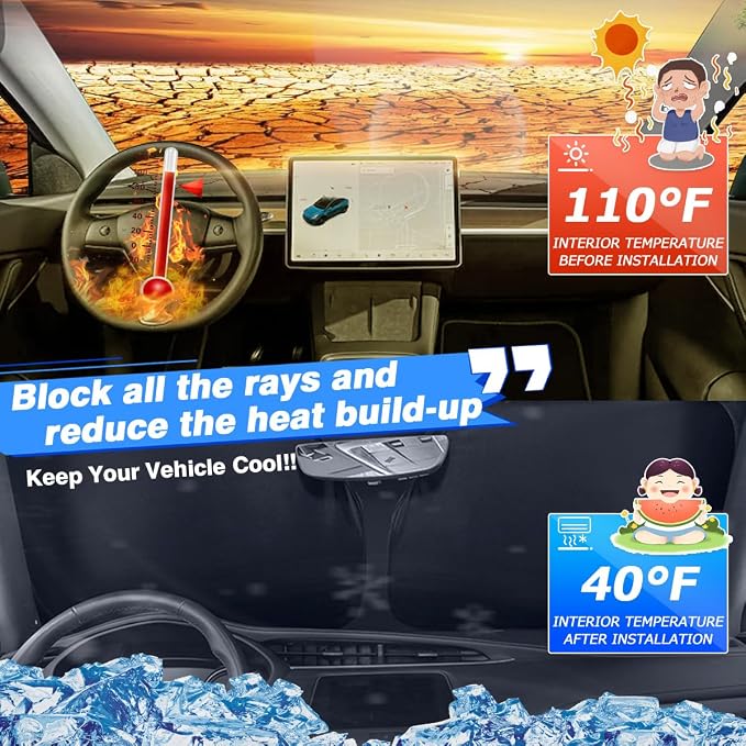 Windshield Sun Shade for 2024-2025 2026 BMW 5 Series Accessories Thicken - Image 2