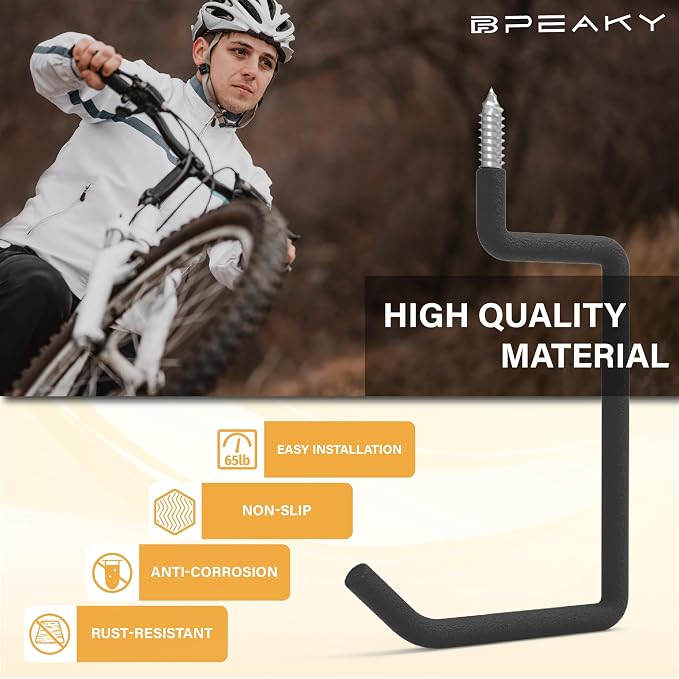 Screw in Ladder Hook, Bike Hooks, Wall Mount Garage Storage Hanger, Shelf - Image 4