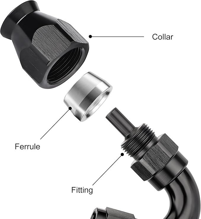 EVIL ENERGY 4AN 150 Degree PTFE One Piece Full Flow End Hose Fitting Aluminum - Image 2