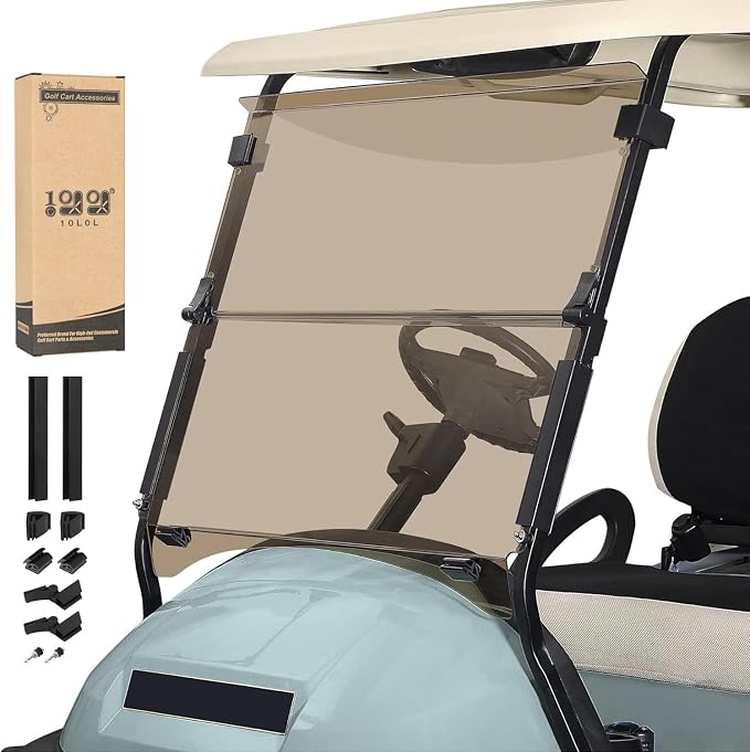 10L0L Golf Cart Windshield for Club Car Precedent 2004-Up, 2017-Up Onward by 10L0L
