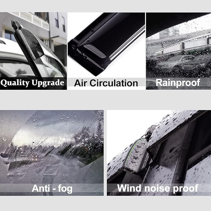 Side Window Wind Deflector, Dark Smoke Window Visor fit - Image 2
