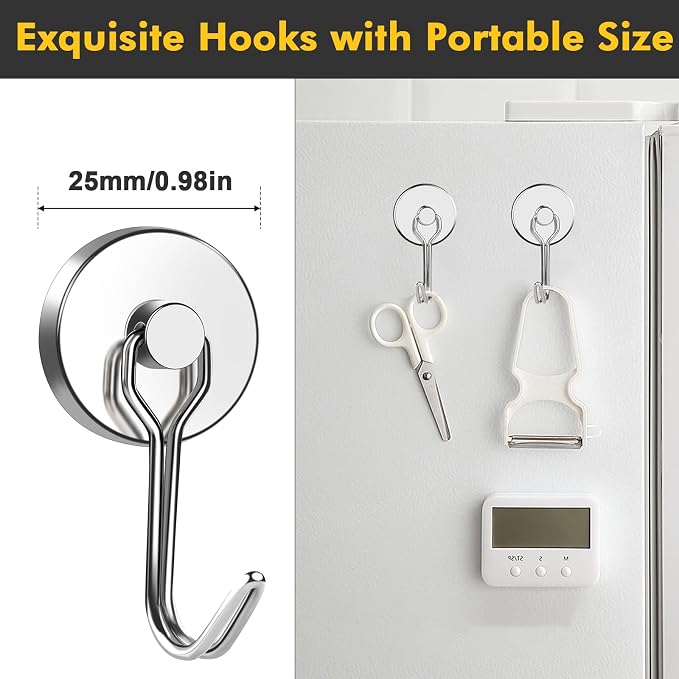 MIKEDE Magnetic Hooks, 70LB+ Swivel Swing Strong Magnetic Hooks Heavy Duty - Image 3