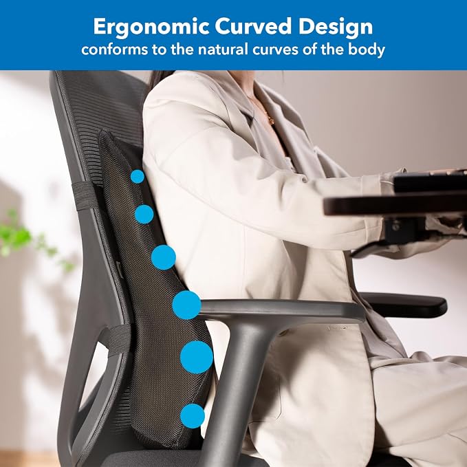 Mount-It! Office Chair Cushion, Lumbar Support Pillow - Image 2