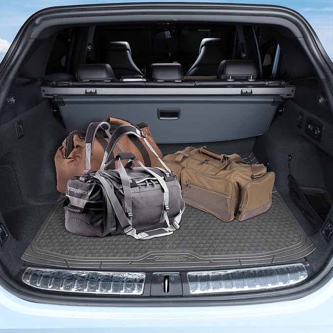 CAR PASS Gray Rubber Car Floor Mats & Cargo Liners, Durable Anti-Slip 3D - Image 8
