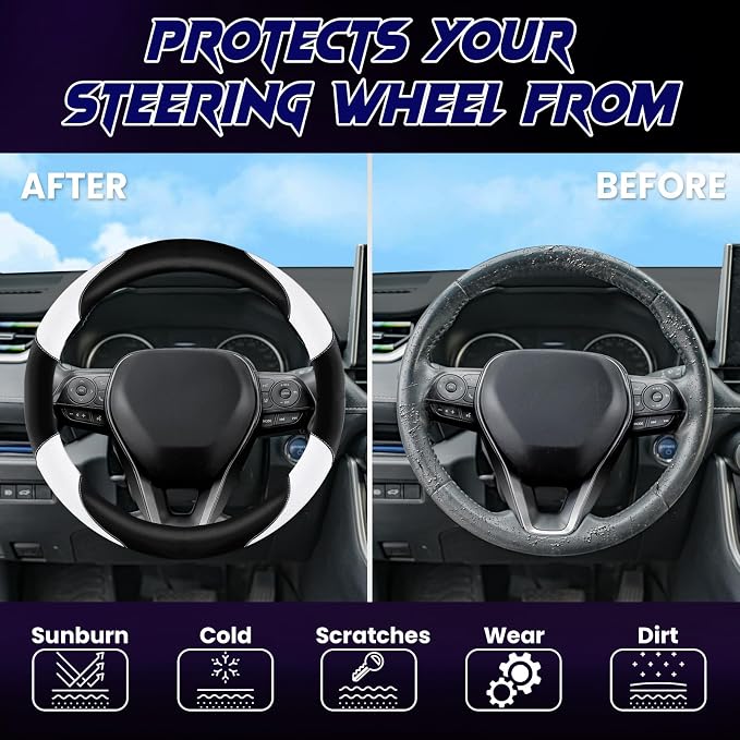 Soft Leather Steering Wheel Cover - Image 4