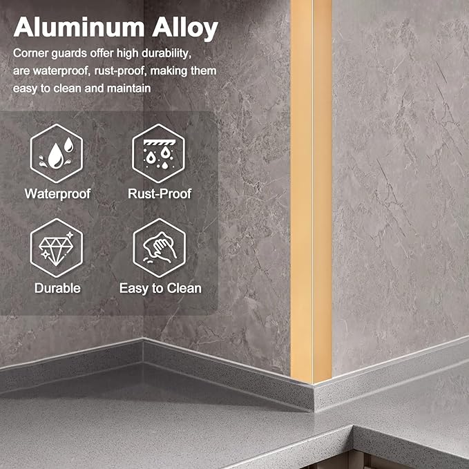 4PCS 45" Aluminum Metal Corner Protectors, Self Adhesive Corner Guards - Image 3