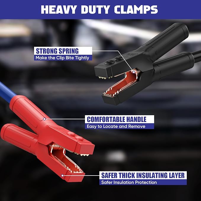 2/0 Gauge 30 FT Heavy Duty Jumper Cables, 1500Amp Quick Connect Booster Cables - Image 4