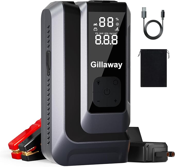7-in-1 Jump Starter 6000A Car Jumper Starter Portable by Gillaway