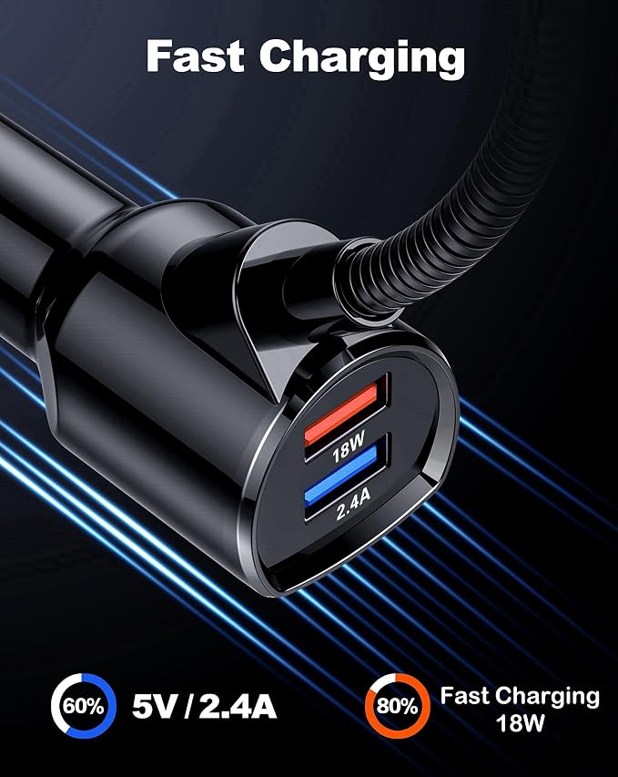 Bluetooth FM Transmitter in-Car Wireless Radio Adapter Kit W 1.8" Color Display - Image 3