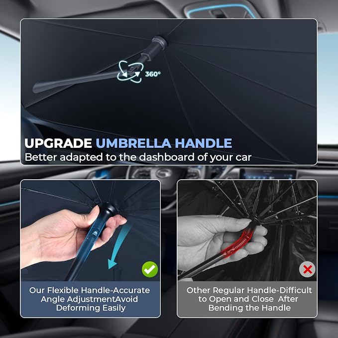 Windshield Sun Shade Umbrella for 2019-2025 Kia Forte Accessories: Custom Fit - Image 6