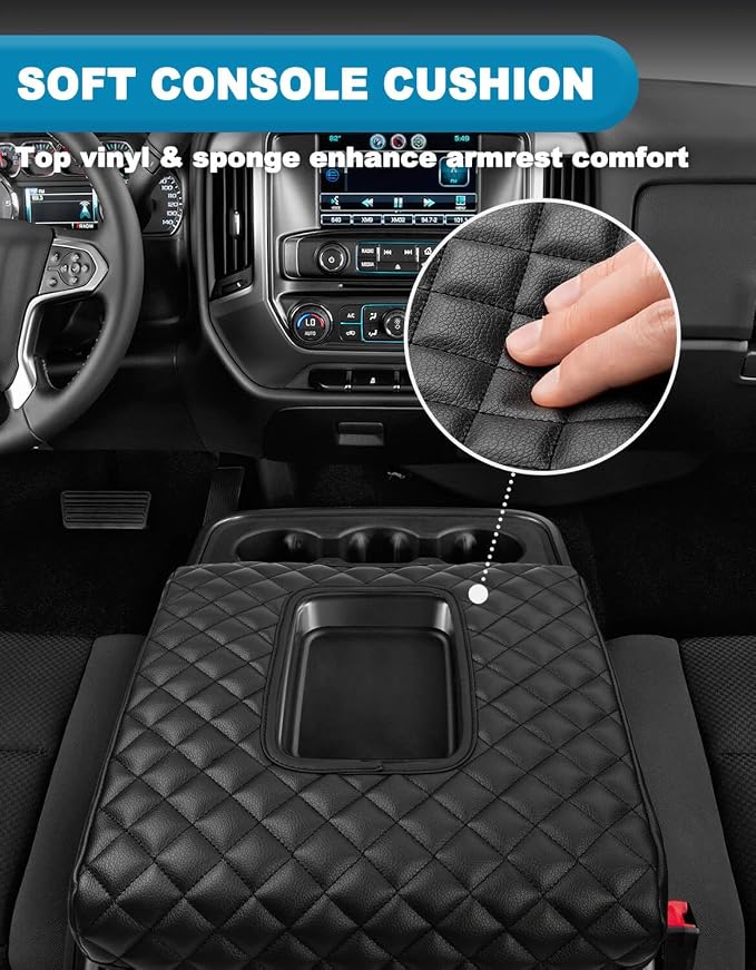 Center Console Cover for 2014-2018 Chevy Silverado & GMC Sierra 1500 2500 3500 - Image 3