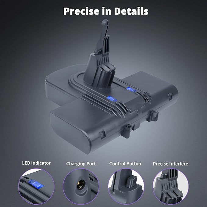 Replacement Battery for Dyson V7, 8000mAh 21.6V Li-ion Battery Compatible - Image 8