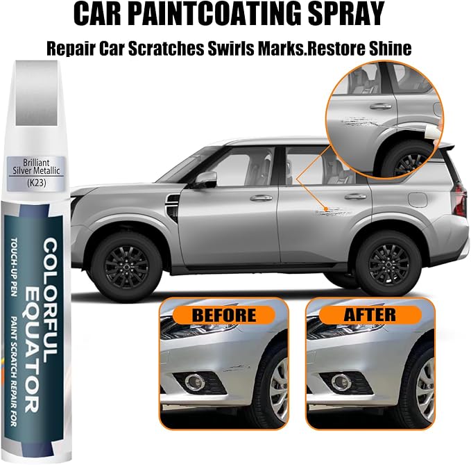 K23 Brilliant Silver Metallic Touch Up Paint - Image 3