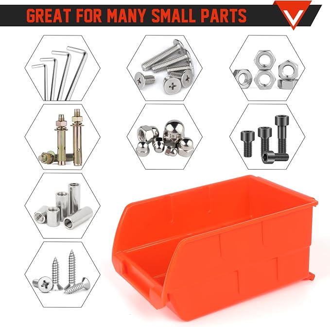 Screw Organizer Wall Mount Hardware Organizer Garage Storage Bins Box Small - Image 6