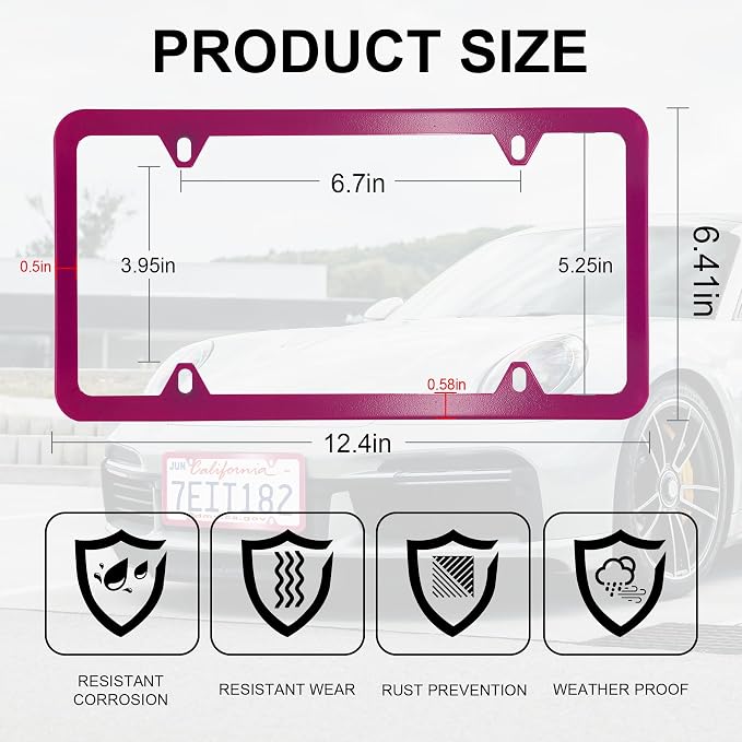 LivTee 4 Holes Stainless Steel License Plate Frames, Automotive Exterior - Image 3