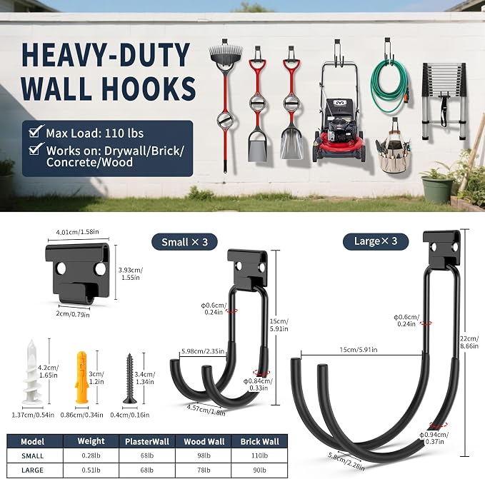 Garage Hooks Heavy Duty, Utility Hook Tool Hangers - Image 2