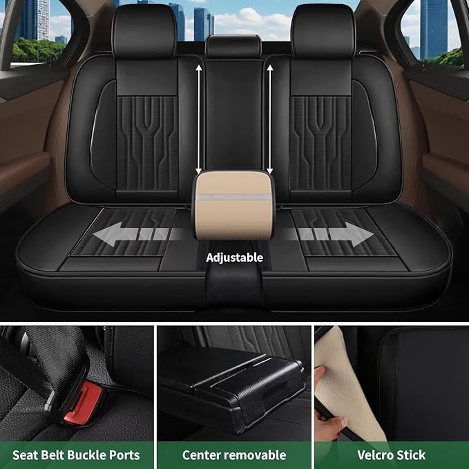 YORKNEIC Fit for Hyundai Kona Seat Covers 2018-2025: Leather Waterproof Car - Image 2