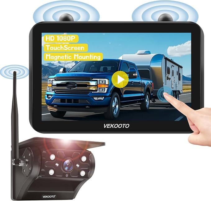 VEKOOTO Magnetic Solar Wireless Backup Camera VK7, 000mAh Rechargeable Camera by VEKOOTO
