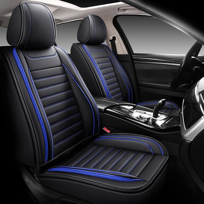 Leather Car Seat Covers Full Set, Universal Faux Leather Car Seat Covers 5 Seats - Image 2