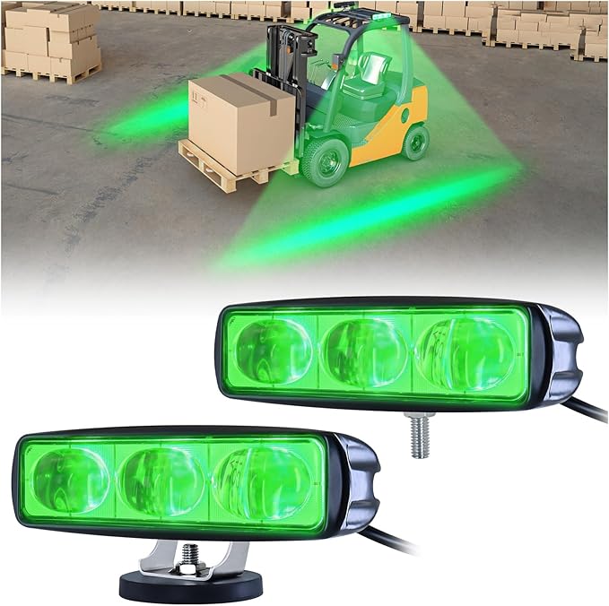 2Pcs Forklift Safety Light Green, 30W Straight Line Forklift and AGV Safety by HSYFUNA