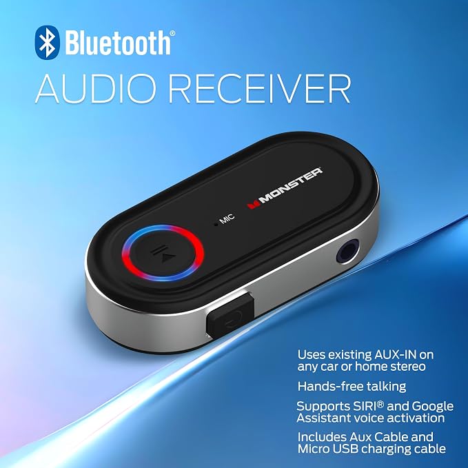 Monster Bluetooth Receiver for Car and Home, Microphone, Google Voice & Siri - Image 5