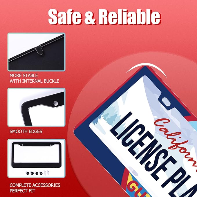 Personalise Guam Flag License Plate Frames Round Hole Guams License Plate Frame - Image 2