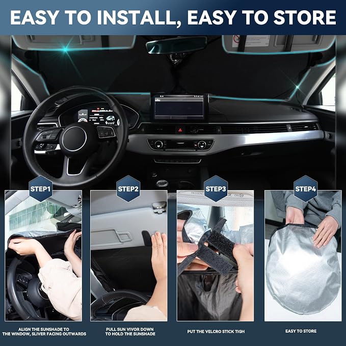 for Ford Super Duty F250 F350 F450 F550 2017-2024 2025 Windshield Sun Shade - Image 5