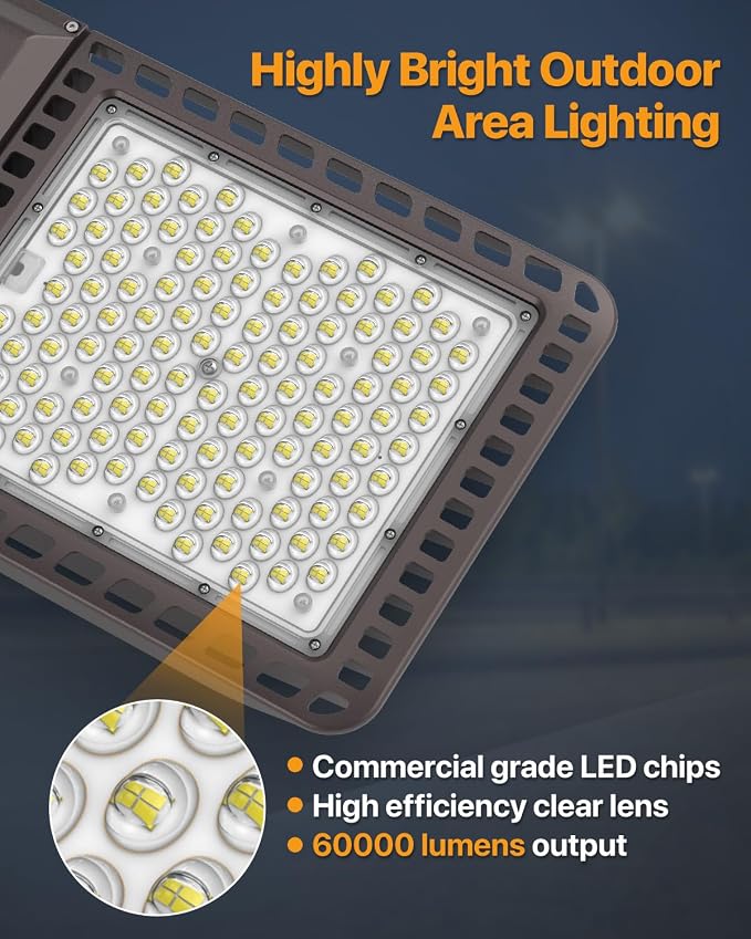 Led Parking Lot Light 400W 60, 000LM Slip Fitter Street Pole Light - Image 2