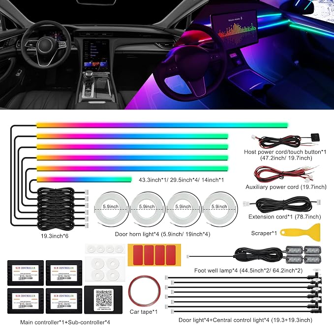 Dreamcolor Acrylic Interior Car LED Strip Light - Image 2