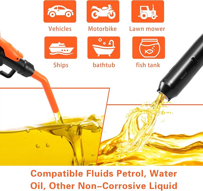Portable Power Battery Pump, Battery Powered Siphon Fuel Transfer Pump - Image 2