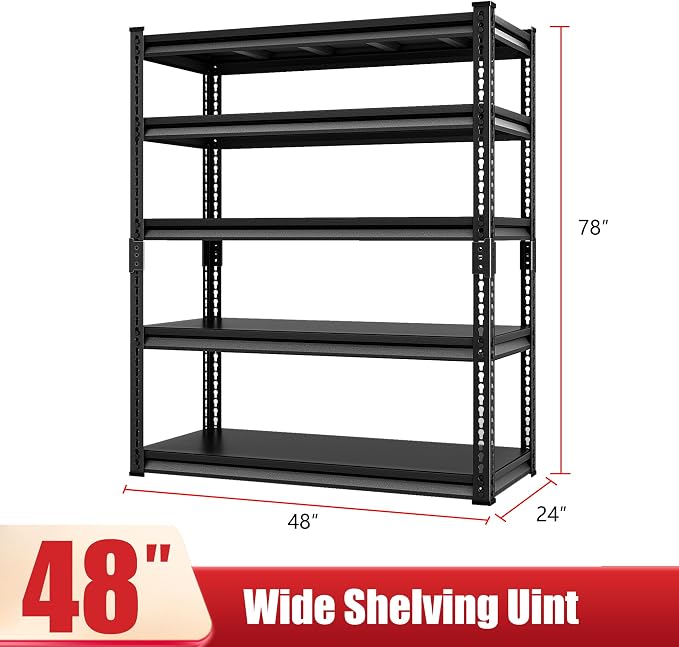 Garage Shelving Heavy Duty 3000LBS Loads, 5-Tier Metal Shelving Units and - Image 3